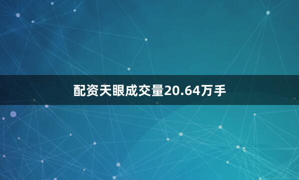 配资天眼成交量20.64万手